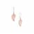 'Angel Wing' Rose Quartz Earrings in Sterling Silver 11cts