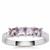Pau D'Arco Amethyst Ring with White Zircon in Sterling Silver 0.75ct