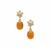 Ethiopian Dark Opal Earrings with White Zircon in 9K Gold 3.45cts