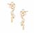 Kaori Cultured Pearl  Earrings with White Topaz in Gold Tone Sterling Silver