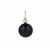 Black Onyx Pendant with White Topaz in Gold Tone Sterling Silver 7.01cts
