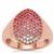 Sakaraha Pink Sapphire Ring with White Sapphire in Rose Gold Plated Sterling Silver 0.85ct