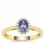 AA Tanzanite Ring with White Zircon in 9K Gold 0.65ct