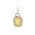 Golden Fluorite Pendant with White Zircon in Sterling Silver 4cts