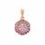 Lehrer Torus Pink Amethyst Pendant with Pink Diamond in 9K Rose Gold 4.20cts
