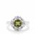 Changbai Peridot Ring with White Zircon in Sterling Silver 2.37cts