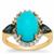 Sleeping Beauty Turquoise, Australian Blue Sapphire Ring with White Zircon in 9K Gold 4.95cts