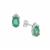Zambian Emerald Earrings with White Zircon in Sterling Silver 1.55cts