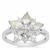 Himalayan Beryl Ring with White Zircon in Sterling Silver 2cts