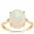Ethiopian Opal Ring with White Zircon in 9K Gold 2.90cts