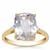 Ice Kunzite Ring with White Zircon in 9K Gold 5cts