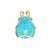 Akoya Cultured Pearl, Turquoise Pendant with Optic Quartz in 9K Gold (3 MM)