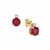 Malagasy Ruby Earrings with Diamond in 9K Gold 1.60cts