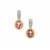Nigerian Pink Tourmaline Earrings with Natural Zircon in 9K Gold 0.80ct