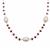 Freshwater Cultured Pearl Necklace with Thai Ruby in Sterling Silver (10 to 12 MM)