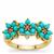 Umbalite Garnet Ring with Sleeping Beauty Turquoise in Gold Plated Sterling Silver 1.60cts