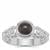 Cats Eye Enstatite Ring with White Zircon in Sterling Silver 2.05cts
