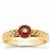 Lehrer TorusRing Rajasthan Garnet Ring with Diamond in 9K Gold 0.90ct