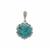 Congo Chrysocolla Pendant with Nigerian Orange Sapphire in Sterling Silver 7.35cts
