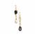 Baroque Freshwater Cultured Pearl Earrings with White Topaz in Gold Tone Sterling Silver 
