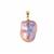 Naturally Lavender Bi-Coloured Baroque Fireball Pearl & Pink Sapphire Gold Tone Sterling Silver Pendant