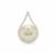 South Sea Mabe Cultured Pearl Pendant with White Zircon in Sterling Silver (18 MM)