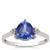 AAA Tanzanite Ring with Diamond in Platinum 950 1.40cts
