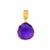 Bahia Amethyst Pendant in Gold Tone Sterling Silver 24cts