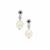 South Sea Cultured Pearl, Rhodolite Garnet Earrings with White Zircon in Sterling Silver