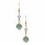 Green & White Burmese Jadite Earrings in Gold Tone Sterling Silver 24.73cts