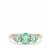 Siberian Emerald Ring with White Zircon in 9K Gold 1.4cts