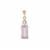 Mawi Kunzite Pendant with White Zircon in 9K Gold 4.50cts