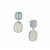 Aquamarine Earrings with White Onyx in Sterling Silver 14.22cts 