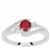 Luc Yen Ruby Ring with White Zircon in Sterling Silver 0.90ct