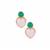 Kunzite Earrings with Amazonite in Gold Tone Sterling Silver 3.40cts