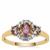 Mahenge Purple Spinel Ring with White Zircon in 9K Gold 1.25cts