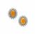 Ethiopian Dark Opal Earrings with White Zircon in 9K Gold 1.60cts