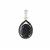 2.30cts Black Spinel Pendant in Sterling Silver 