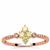 Natural Yellow Diamonds Ring with Pink Diamonds in 9K Two Tone Gold 0.34cts