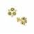 Namibian Demantoid Garnet Earrings with White Zircon in 9K Gold 2cts