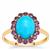 Sleeping Beauty Turquoise Ring with Bahia Amethyst in 9K Gold 2.55cts