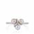 Kaori Cultured Pearl Ring with White Topaz in Sterling Silver (4.50mm)
