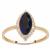Ethiopian Midnight Opal Ring with White Zircon in 9K Gold 0.84ct