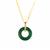 Malachite Necklace with White Zircon in Gold Tone Sterling Silver 19.20cts