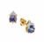 AA Tanzanite Earrings with White Zircon in 9K Gold 1ct
