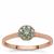 Seafoam Green Diamonds Ring in 9K Rose Gold 0.25cts