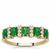 Sandawana Emerald Ring with White Zircon in 9K Gold 1.07cts