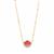 Strawberry Quartz Necklace in Gold Tone Sterling Silver 7cts