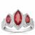 Bemainty Ruby & White Zircon Sterling Silver Ring ATGW 2.20cts