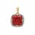Malagasy Ruby Pendant With White Zircon in 9K Gold 11.80cts 